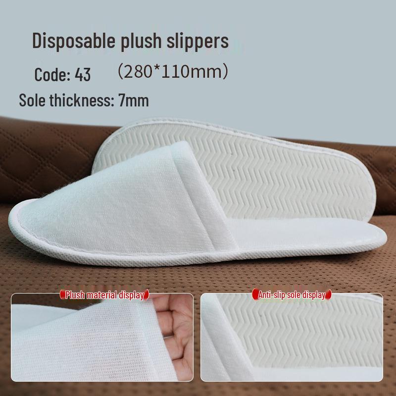 Washable Anti-Slip Winter Fleece Slippers for Guests