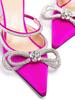 European and American Black Bow Rhinestone High Heels Slippers Pointed Head Bag Head One Pedal Sandals Fashion Wear European and American Style