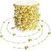 10M Artificial Plastic Pearl Flower Ring Chain Christmas Tree Beaded for Home Decoration Wedding Christmas DIY Party Decor