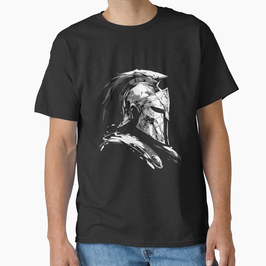 Spartan warrior helmet ancient greece this is sparta T Shirt for men Large size Adult tops S-6XL