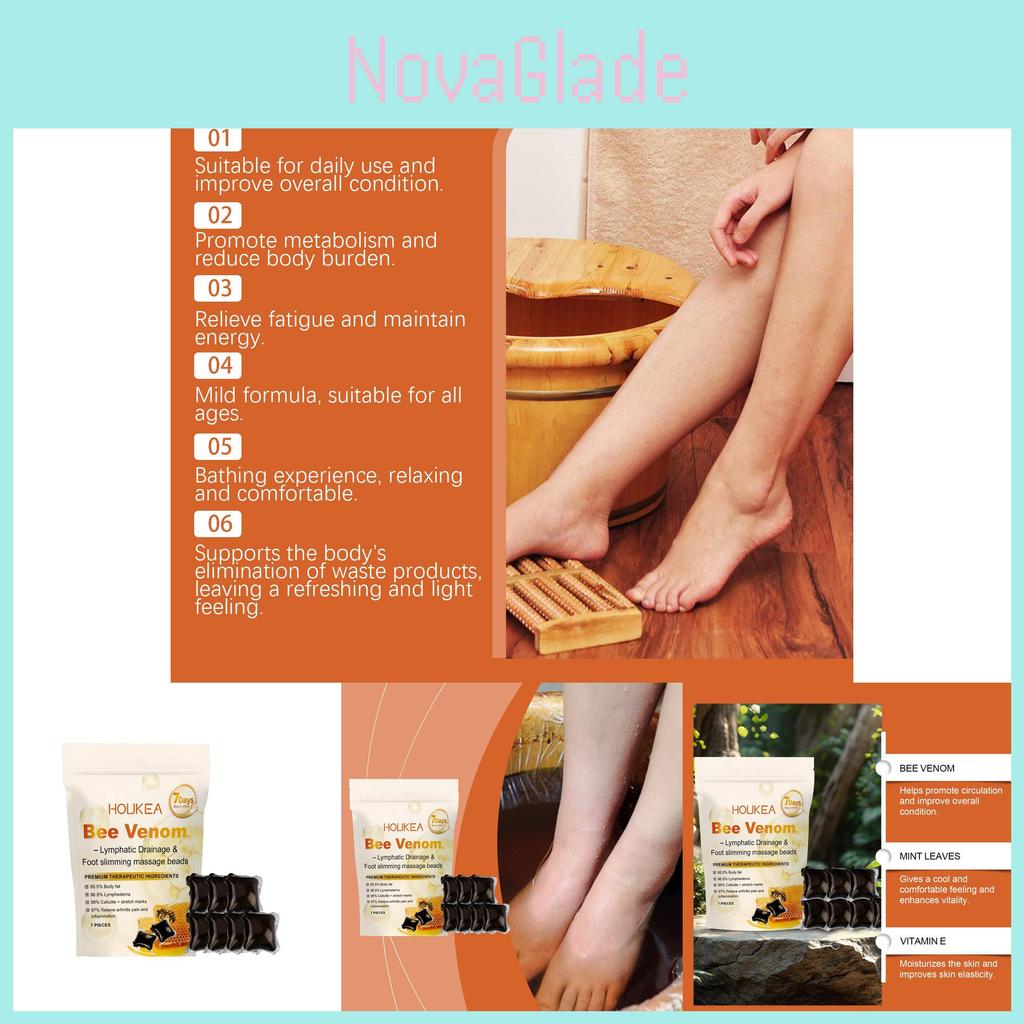 Houkea Bee Venom Soaking Gel Pearls For Herbal Foot Soaking Relief For Daily Care