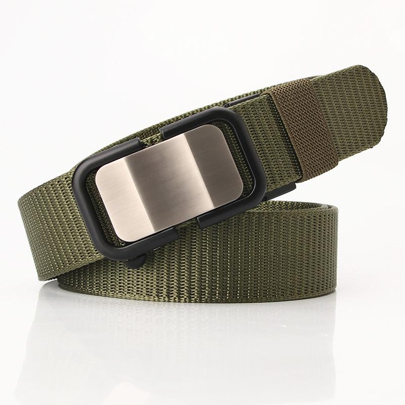 Toothless Nylon Self-locking Belt, Men's Casual Canvas Belt, Breathable and Versatile Jeans Belt