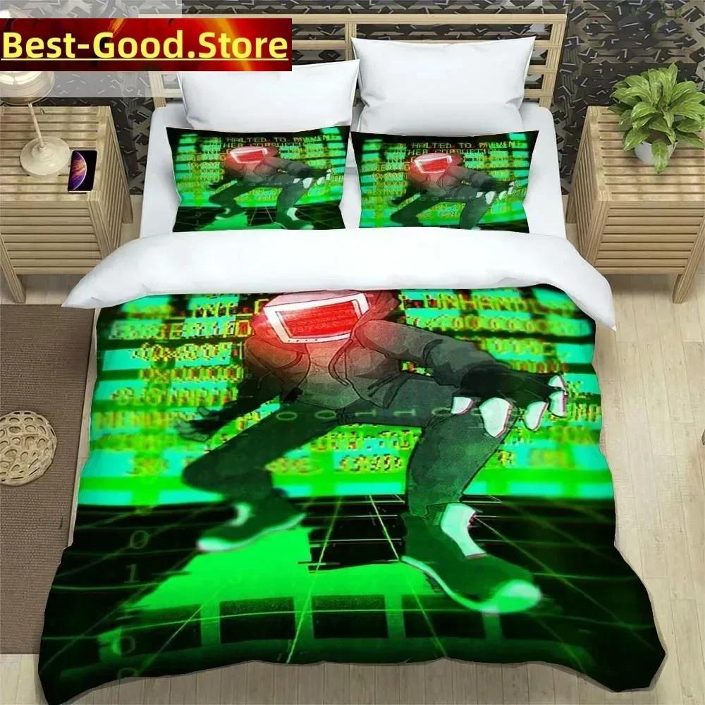 

Skibidi Toilet Funny Kprl Speaker Cartoon Duvet Case Pillowcase Beddding Set Twin Full King for Boys Adults Bedroom 70x133cm 2pcs