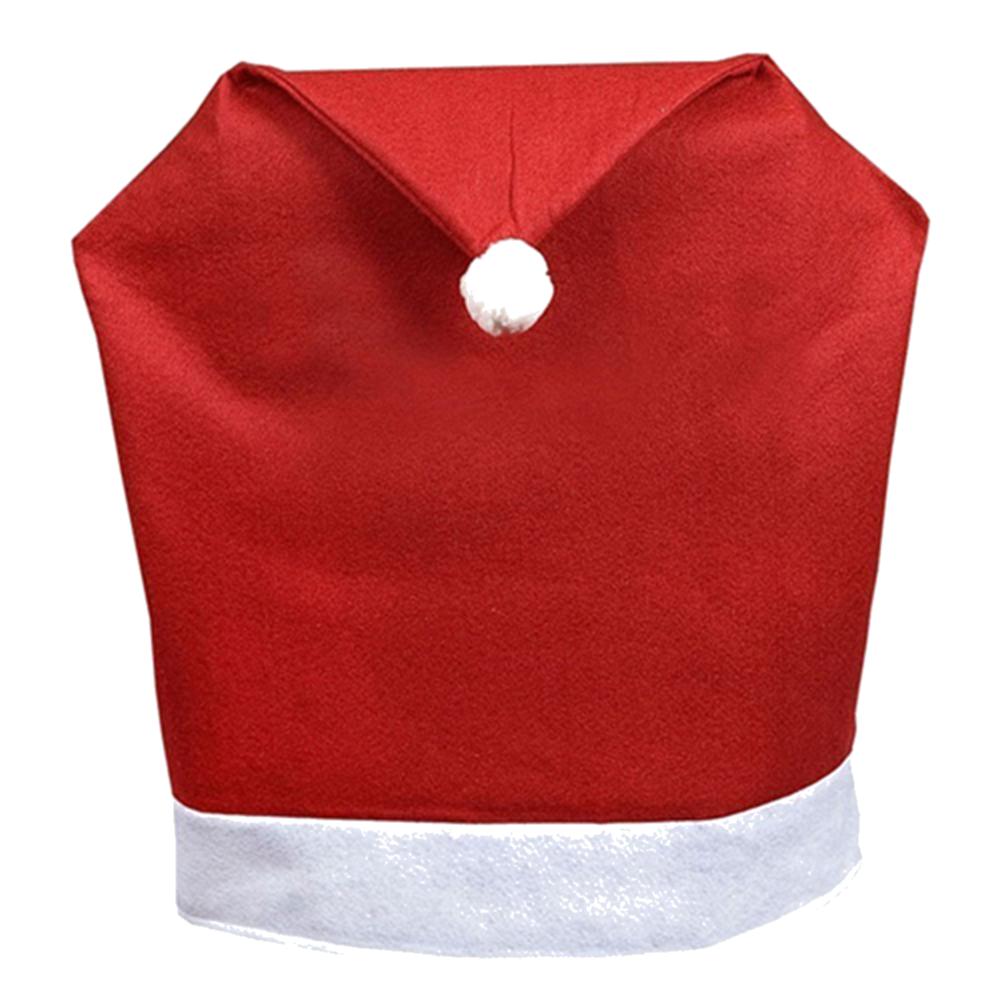 

Рождественский чехол на спинку стула Шапка Санта Клауса Чехол на обеденный стул для отеля Рождественское украшение Рождественский домашний декор Защита сиденья