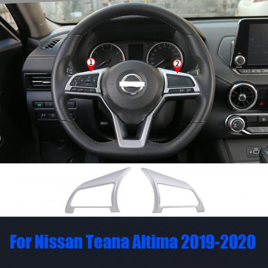 For Nissan Teana Altima 19- Silver Interior Steering Wheel Cover Trim 2PCS