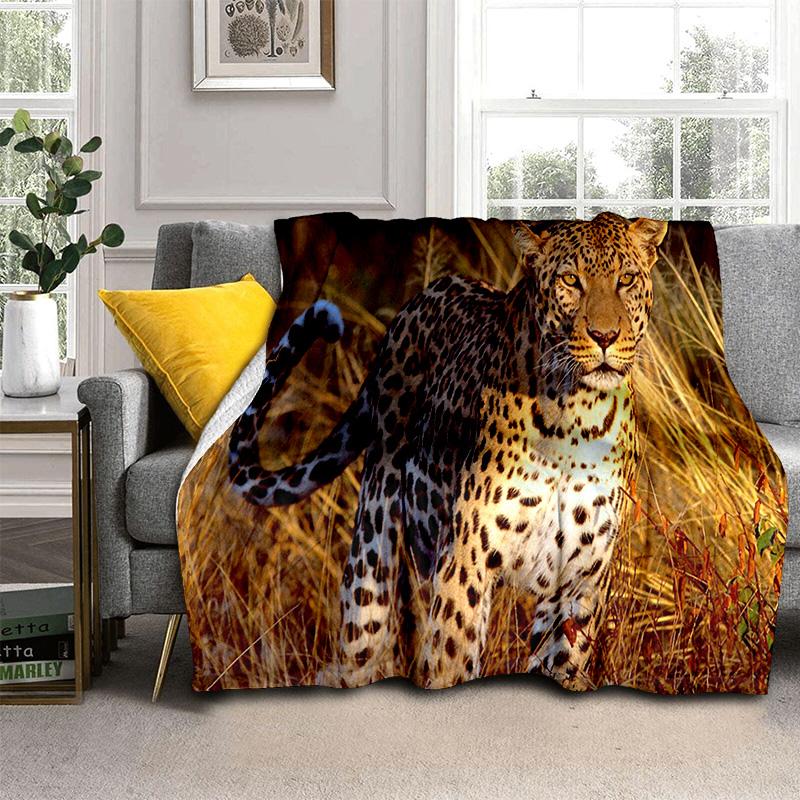 Bestia Zwierzę Leopard Gepard Kreskówka Koc, Miękki Koc do Rzucania do Domu Sypialni Łóżka Sofy Pikniku Podróży Biura Koc Okrywowy Dziecko