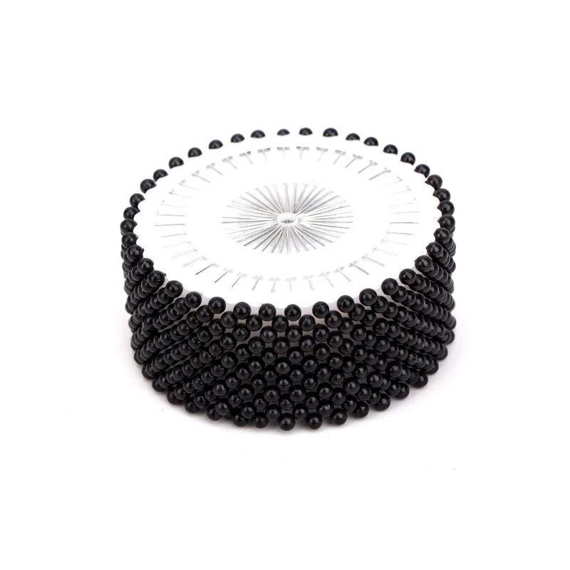 

480Pcs/box Sewing Pins Straight Head Pins Colorful White Round Pearl Dressmaking Quilting for Crafts. Black