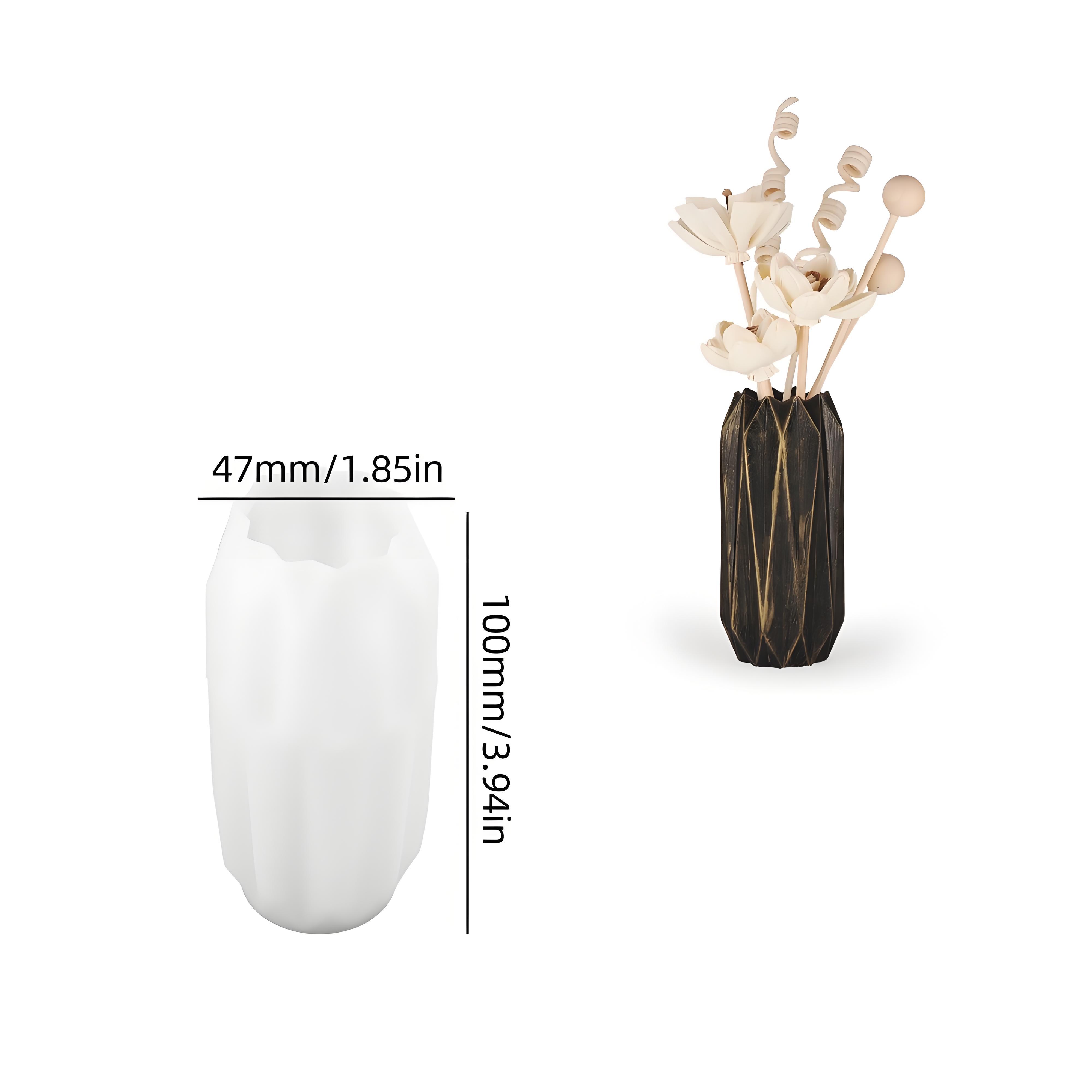 

1pc reusable diy faceted vase silicone mold, suitable for pottery, plaster crafts, resin crafts