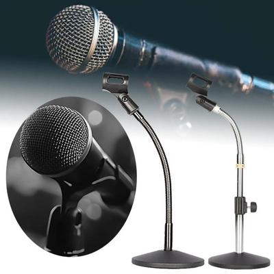 Schreibtisch-Mikrofonständer Schwanenhals Metall Robuster Mikrofonhalter für Handmikrofone Tragbare Stabile Mikrofonhalterung für Tischgespräche Live