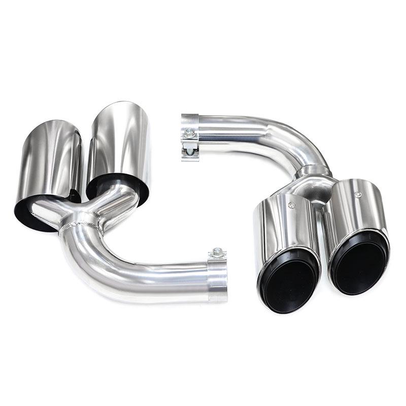 Enhanced Quad-Outlet Exhaust Pipe for 2004-2024 Volkswagen Touareg, Triple-Layer Single-Tip Design
