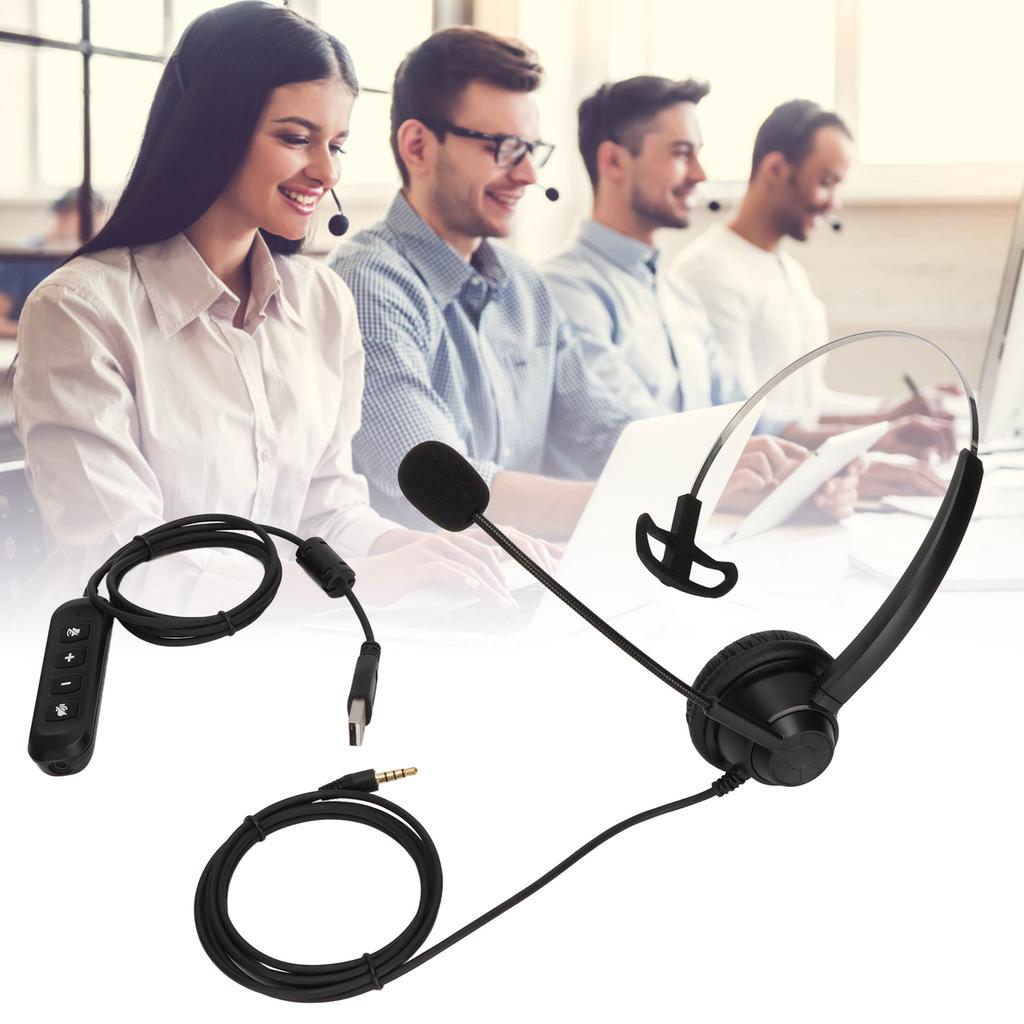 H360‑3.5‑U901 Single Ear Customer Service Headset Adjustable Volume Mute Unilateral Headset with USB