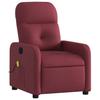 Vidaxl Reclining Massage Chair, Wine Red, Fabric Upholstered