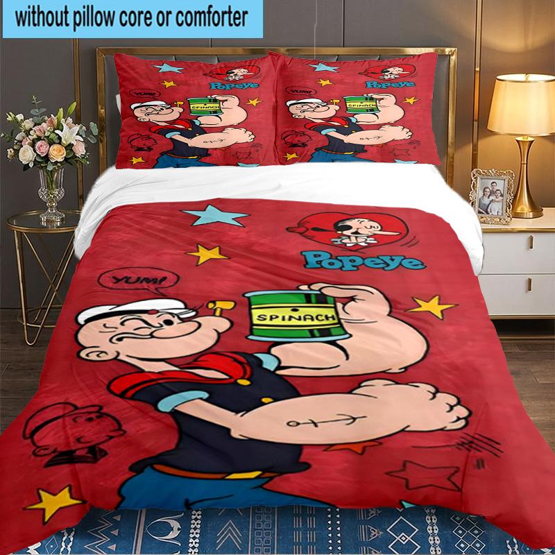 Po-peye And Olive In Action 3PCS Bedding set,Ideal for 1pc Duvet Cover And 2pcs Pillowcases Perfect for Fan gift,Ideal for Bedroom, Dormitory