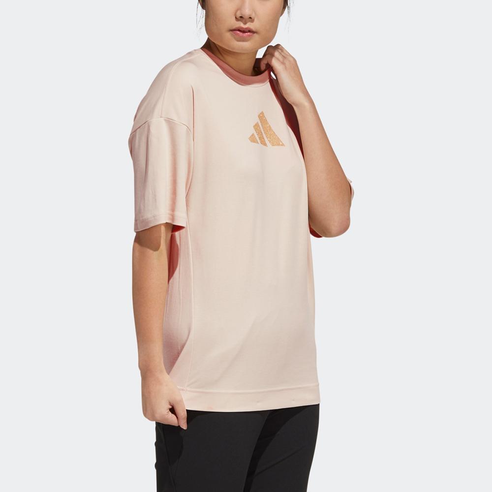 Adidas Collaboration Casual Breathable Solid Color Short Sleeve T-Shirt Women Tops Light-Pink H55254