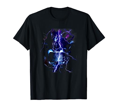 Marvel Comics Classic Thor Mjolnir Lightning Portrait T-Shirt