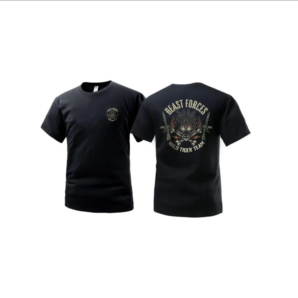 American Retro Tactical Graphic Tee Summer Crew Neck Loose Large Size Short Sleeve Casual Tops Unisex