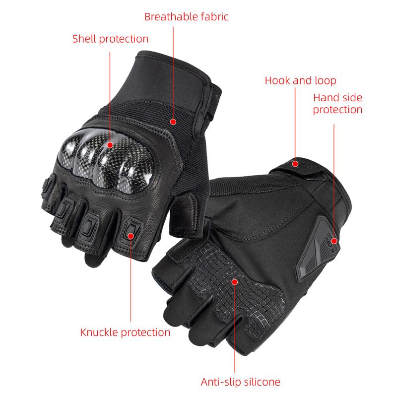 JCAA Motorcycle Half Finger Gloves Touchscreen Motocross Riding Gloves Wear-resistant Anti-fall ATV Motorbike Gloves Anti-slip