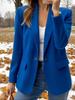 Høst langermet ensfarget cardigan, liten dressjakke for kvinner