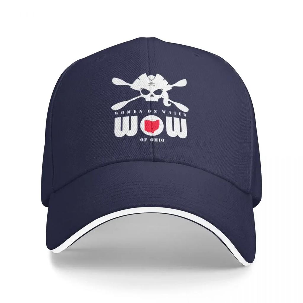 WOW  Alternative Logo In White for Dark Apparel Baseball Cap Mens Big Size Hat Mountaineering For Women Mens