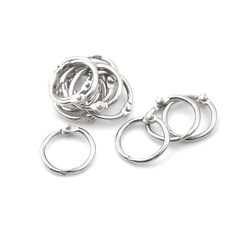 50 Pcs Staple Book Binder 20Mm Outer Diameter Loose Leaf Ring Keychain