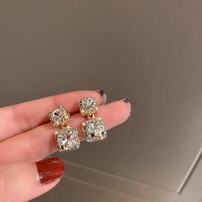 Silbernadel Korea Dongdaemun Diamantwürfel Trend Ohrringe