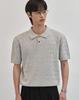 WORK ON BODY OFF Tres Semi-Overfit Cable Collar Short Sleeve Knit [Gray]