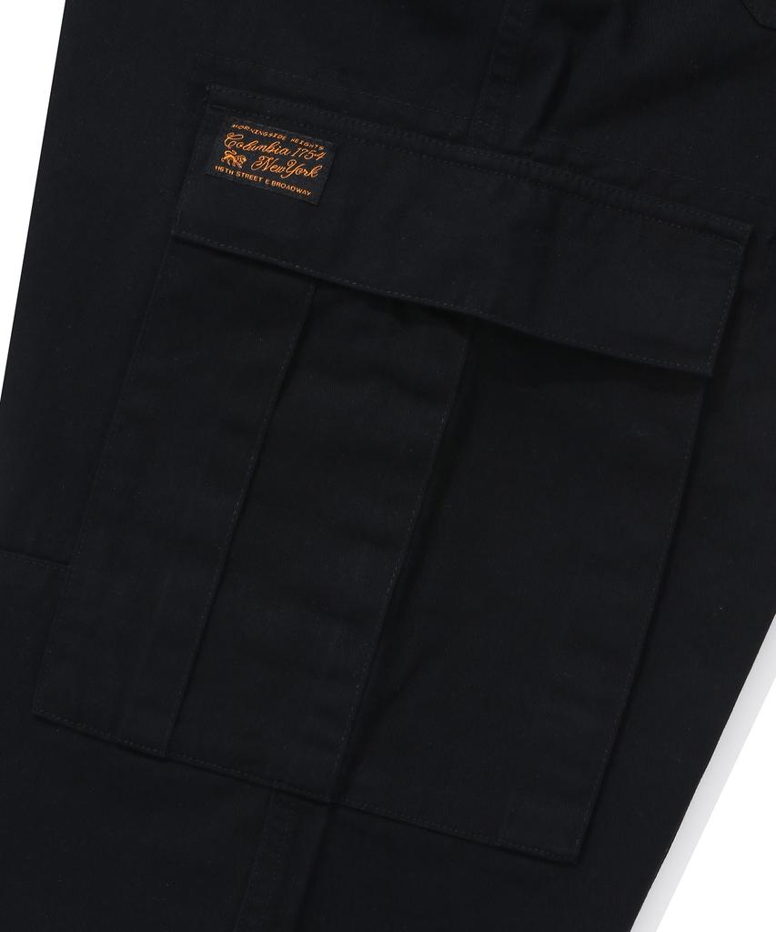 COLUMBIA UNIVERSITY Sl-Label Belted Cargo Cotton Pants Black