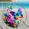 1pc Vibrant Butterfly & Floral Acrylic Suncatcher - Bohemian Style Window Art Decor, Colorful Room, Garden, Wall & Home Decoration  