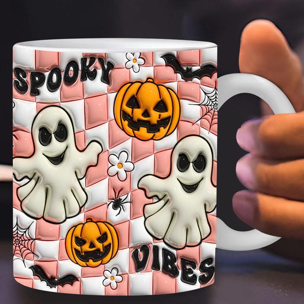 Halloween Coffee Mugs Pumpkin Halloween Coffee Cups Cute Ceramic Drinkware With Handle For Autumn Holiday Birthday Tea Drinking