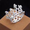 Rhinestone Pearls Metal Crown for Boys Girls Baby Birthday Prom Mini Tiaras Hair Jewelry Cake Crowns Ornaments Party Accessories