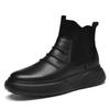 Men's Winter Leather High-Top Snow Boots with Fleece - Genuine Leather, Warm, and Comfortable.