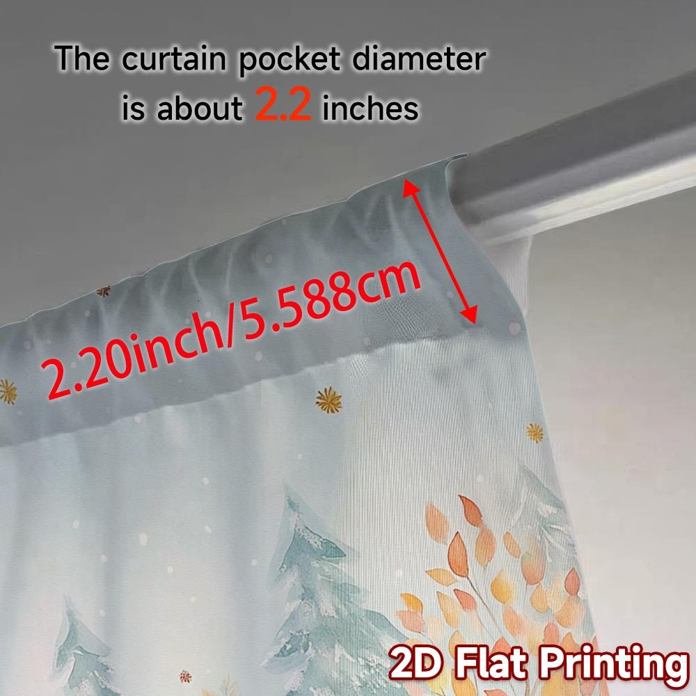 2pcs,Curtains Cute Santa Christmas Winter Trees (2) Chic Chic Curtain Versatile Polyester Curtains Decorations For Home Ldeal