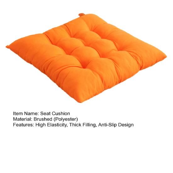 Seat Cushion with High Elasticity Thick Filling Anti-Slip Design Square Solid Color Style Chair Cushion Autumn Winter Chair Pad