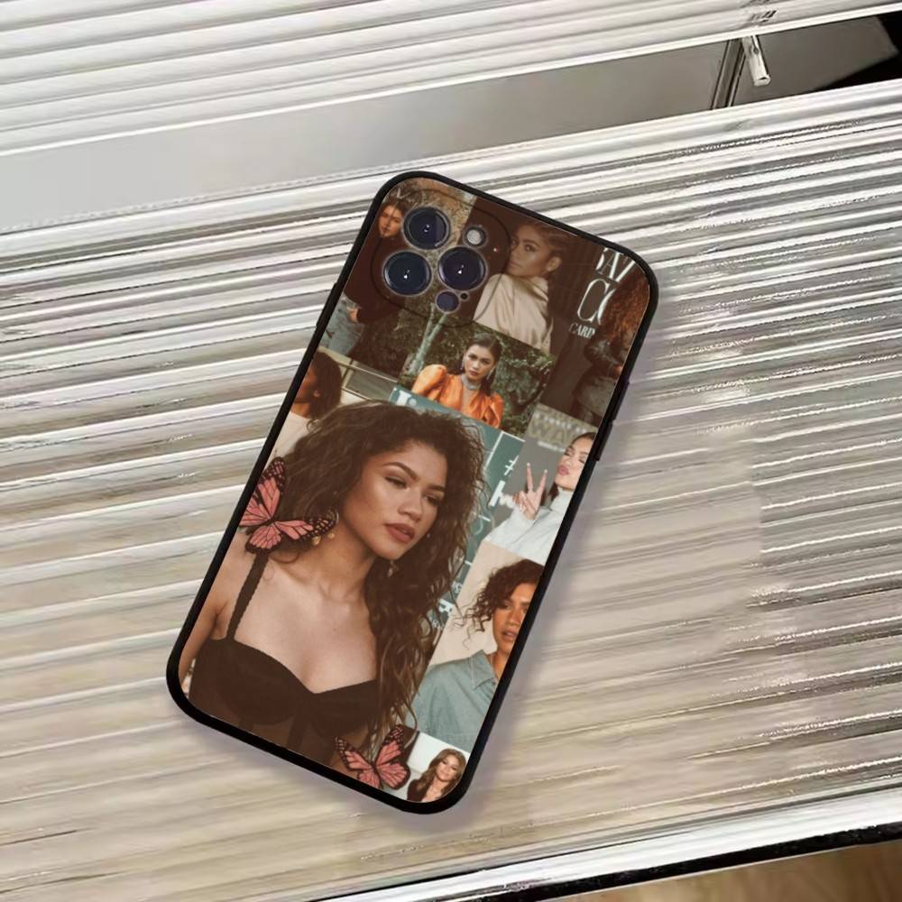 Z-Zendaya Hot Actress Phone Case For iPhone 17, 16,15,14,13,12,11 Plus,Pro Max, Others Soft Black Cover