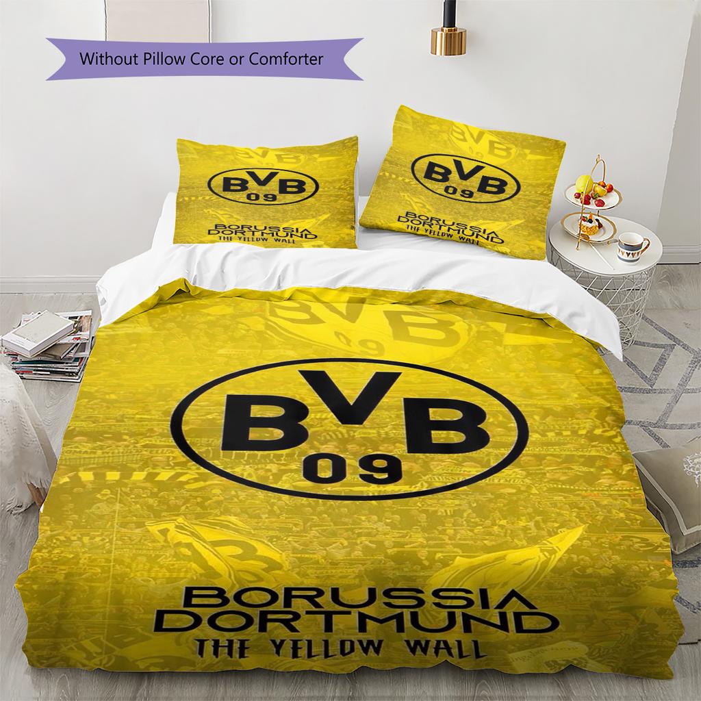 Bvb Fc Pattern Bedding Set Quilt Cover Pillowcase Home Decor Gift (1 * Duvet Cover + 2 * Pillowcase, Without Core)