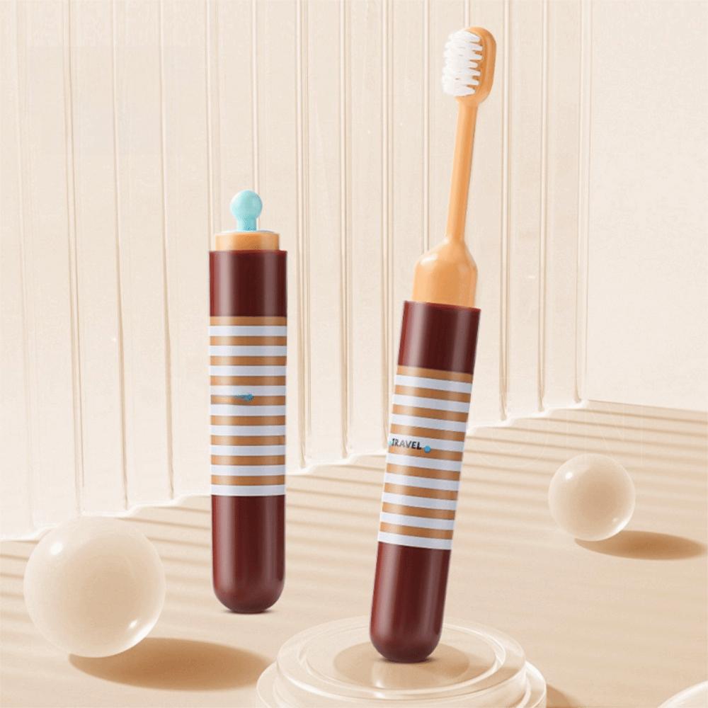 

Foldable Toothpaste Tube Storage Box Folding Toothbrush Dispenser for Outdoor Camping Travel Dark red-Toothbrush