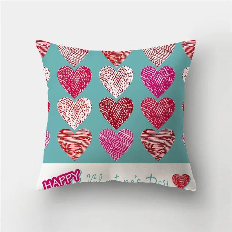 Valentine's Day Love Pattern Decorative Pillowcase Living Room Office Ornaments Home Pillowcase