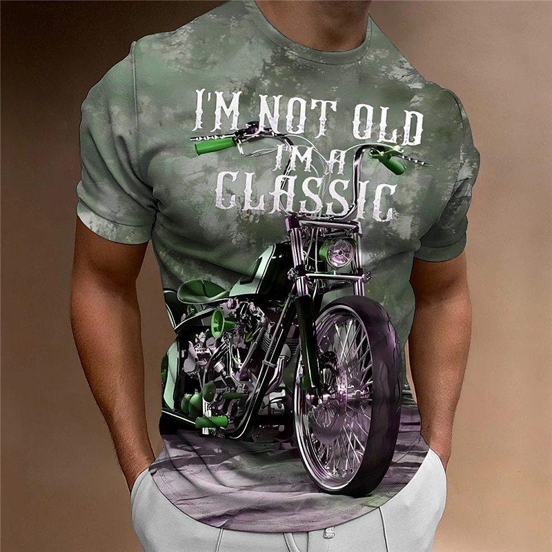 KMY SUPER NO.2 Zomer Ronde Hals 3D Motorprint Top Modieuze Casual Korte Mouw Heren T-shirts 3XL