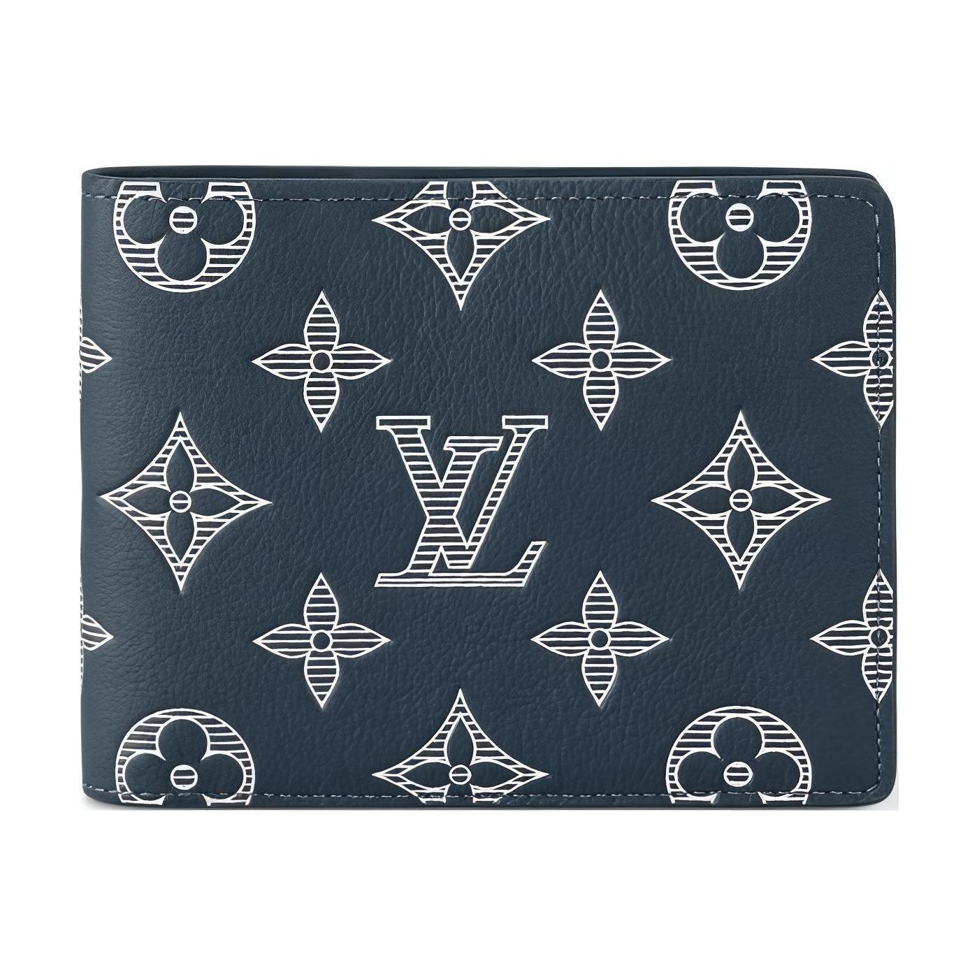

Louis Vuitton Multiple Wallet Monogram Flap Closure Leather Wallet Men Wallets Deep-Blue M83379 Gift Set(Basic Set+Box+Shopping Bag)