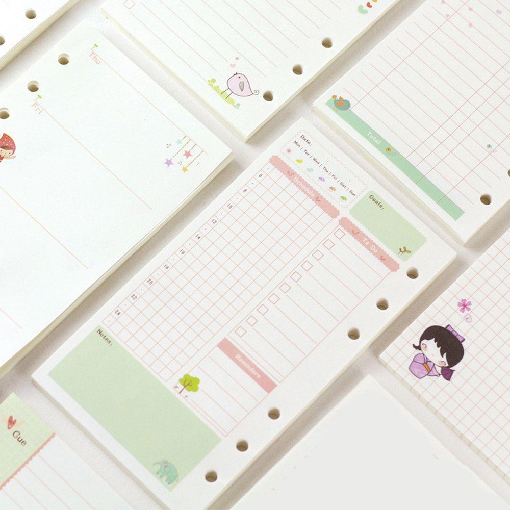 Students Kawaii A5 A6 Monthly To Do List 45 Sheets Notebook Paper Notebook Refill Binder Inside Page Loose Leaf Paper Refill