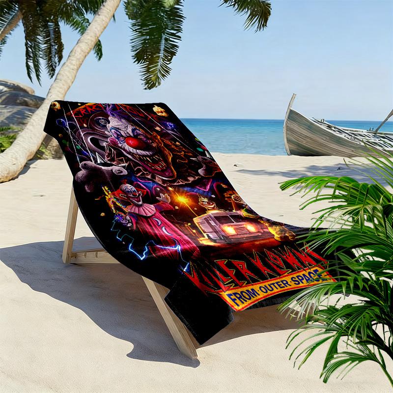 Labyrinth, Killer Clowns aus dem Weltall Druck Strandtuch, Großes Weiches Schnelltrocknendes Handtuch für Strand Camping Schwimmen