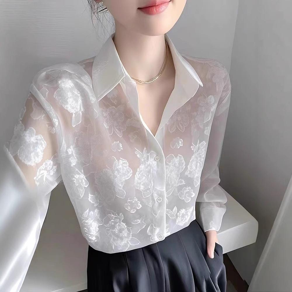 This Year, the White Shirt Women's 1116 Spring and Autumn Shirt Is Beautiful, Super Good-looking, and the Design French Top.