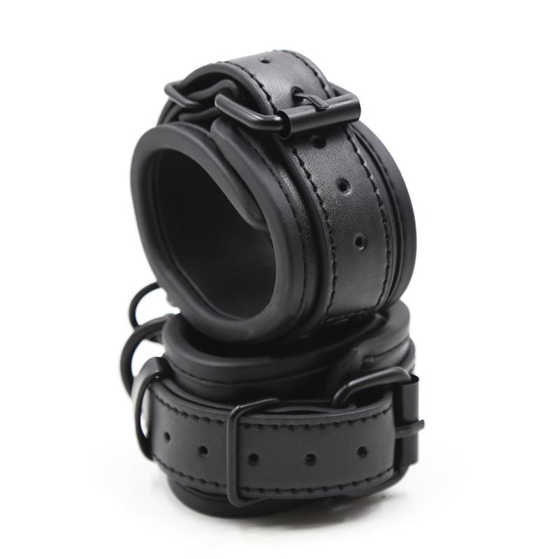 PU Leather Bondage Handcuffs for BDSM Sex Fetish Slave Body Restraints Wrist Ankle Cuffs Erotic Sex Toys for Women Men Sex