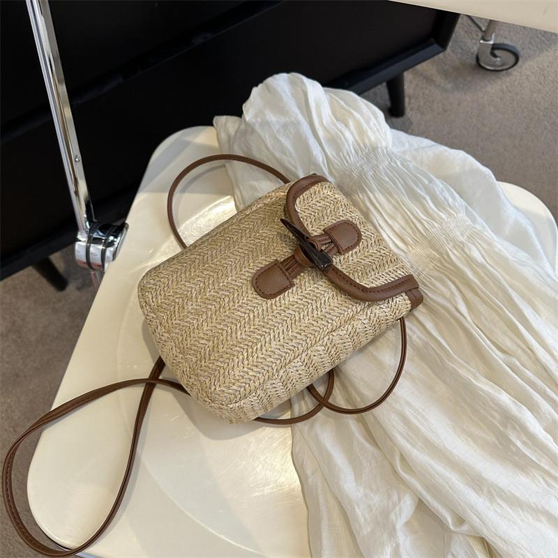 Stylish Women's Woven Crossbody Bag 2023 Trendy Mini Purse For Daily Use In White Black Khaki Brown