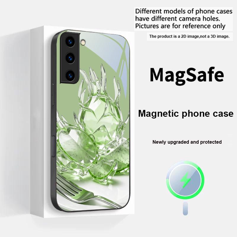 Familiar Dragon Fruit For Magsafe Samsung S25 S25 Edge S25Ultra S8 9 10 20 S21 Pro 22 Plus S23 FE S24 Ultra Glass Phone Case