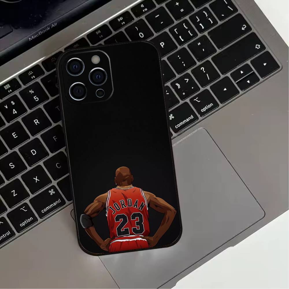 B-Basketball J-Jordan 23  Phone Case For iPhone 17,16,15,14,13,12,11 Plus,Pro Max,XS,Soft Silicone Black Cover