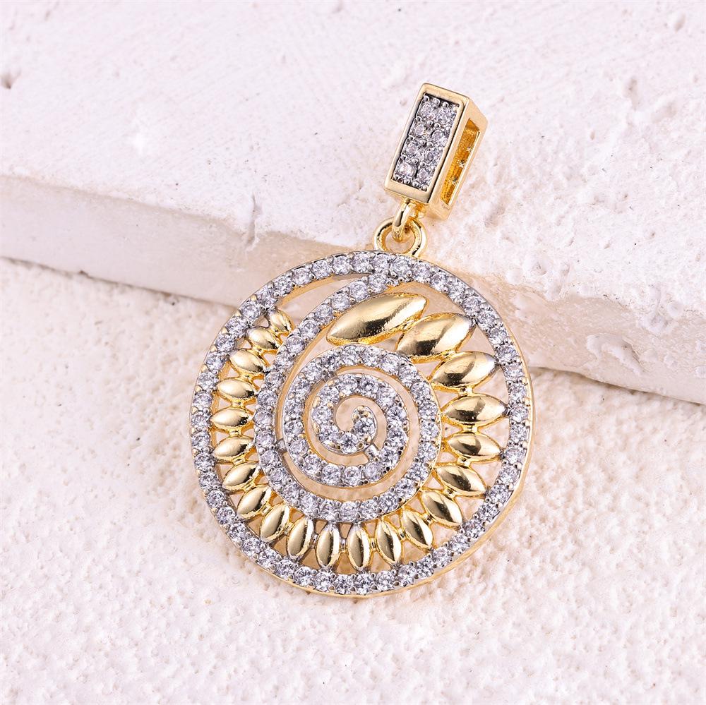 Retro European Zircon Pendant: Eight-Pointed Star, Sunflower, Spiral, Five-Pointed Star Necklace Accessory.