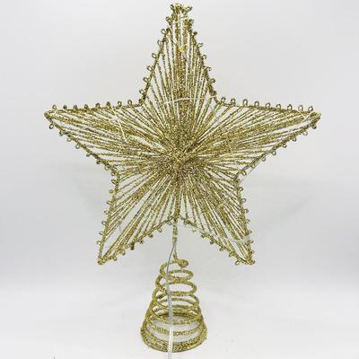 Christmas Tree Topper Iron Star Ornament - Five-Pointed Star Decoration and Pendant