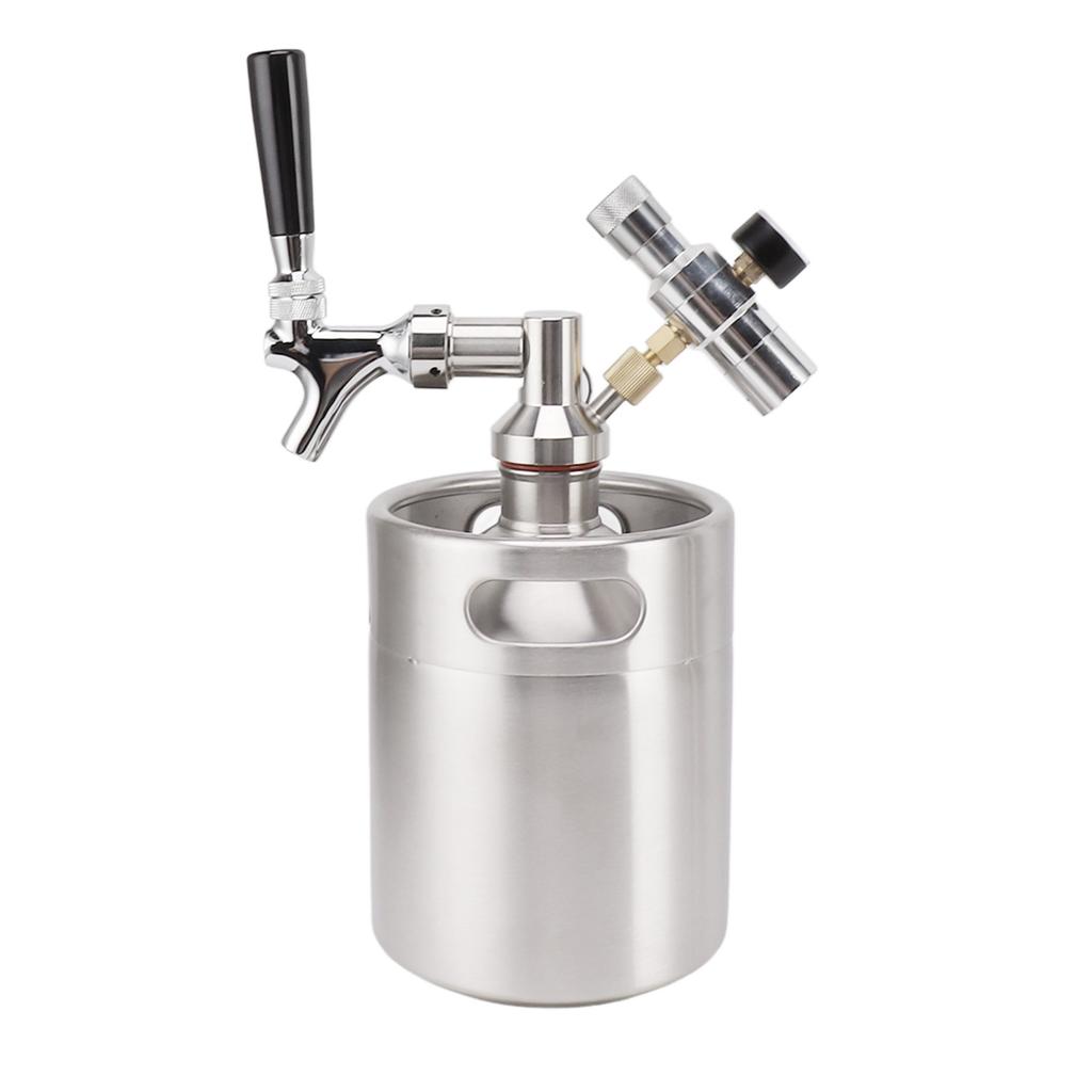 Mini Keg Growler 2L 150PSI Přenosný domácí tlakový sudový systém z nerezové oceli výdejník piva pro