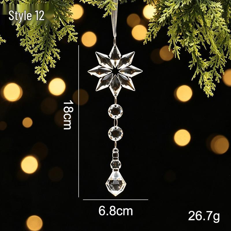 Crystal Clear Acrylic Snowflake and Icicle Christmas Tree Ornaments